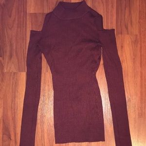 Cold shoulder sweater